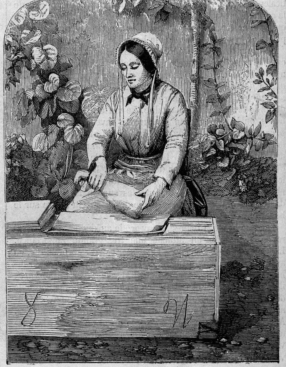 Het bottelen van Champagne wijn. Gravure uit 1864. door Unknown artist