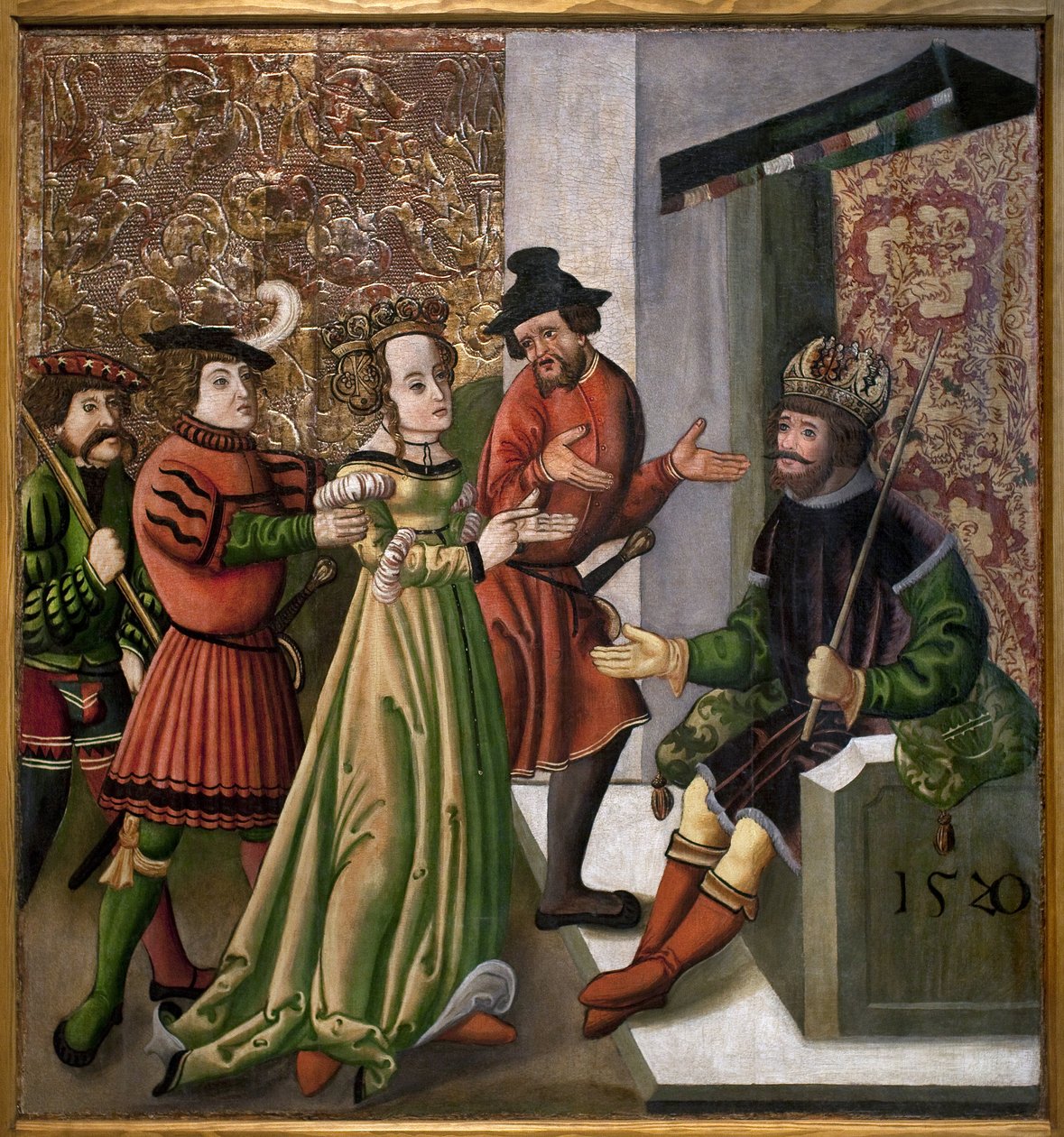 Het gesprek (disputatio) tussen St. Catherine en de filosofen door Unknown artist