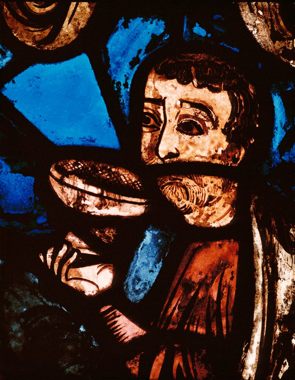 De ontdekking van wijn (glas in lood) door Unknown Artist