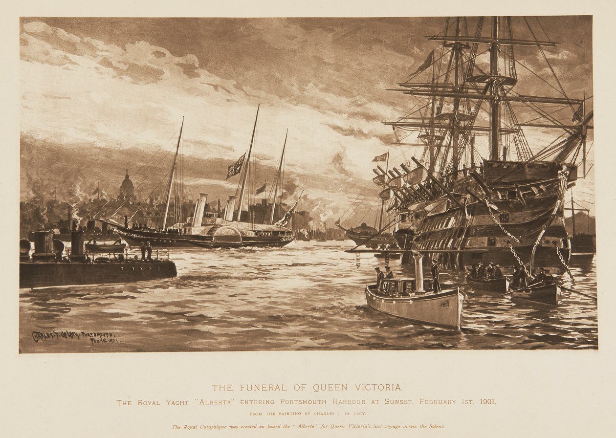 De begrafenis van koningin Victoria door Unknown Artist