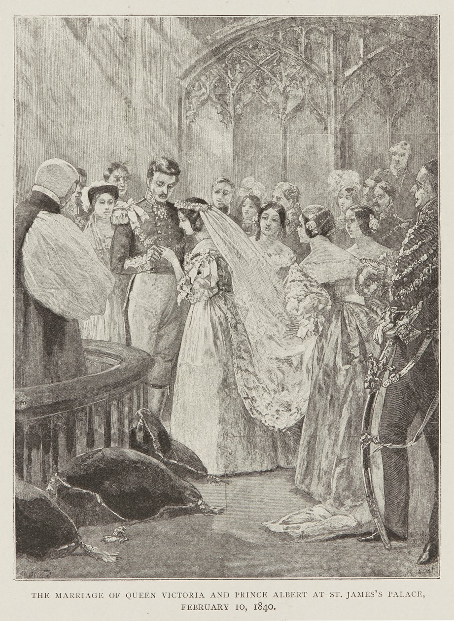 Het huwelijk van koningin Victoria en prins Albert door Unknown Artist