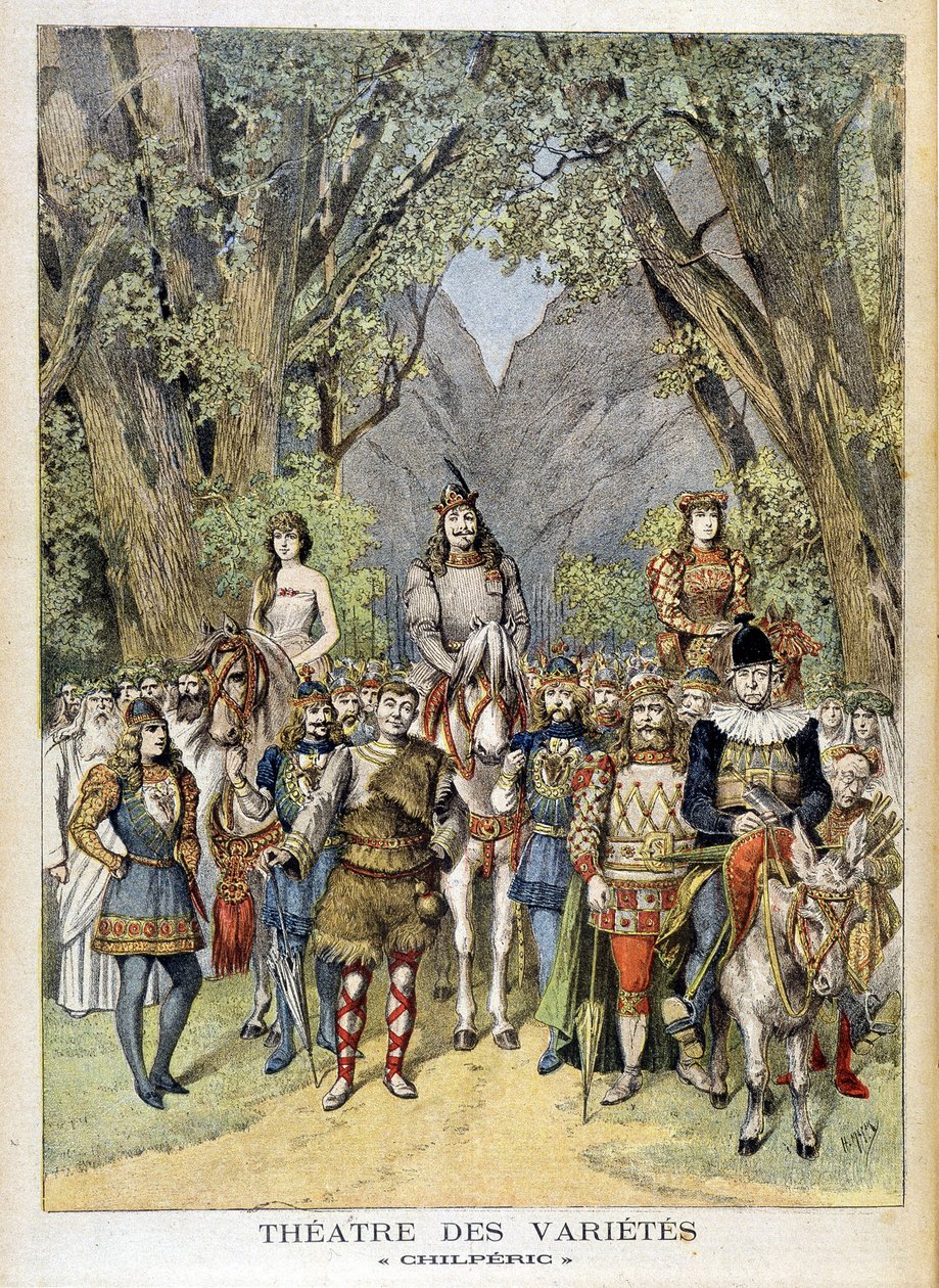 Het toneelstuk "Chilperic" in het theater van Variété in Parijs. door Unknown artist
