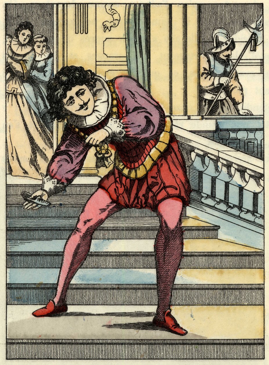De prins raapt het glazen muiltje van Assepoester op (illustratie van het sprookje 
