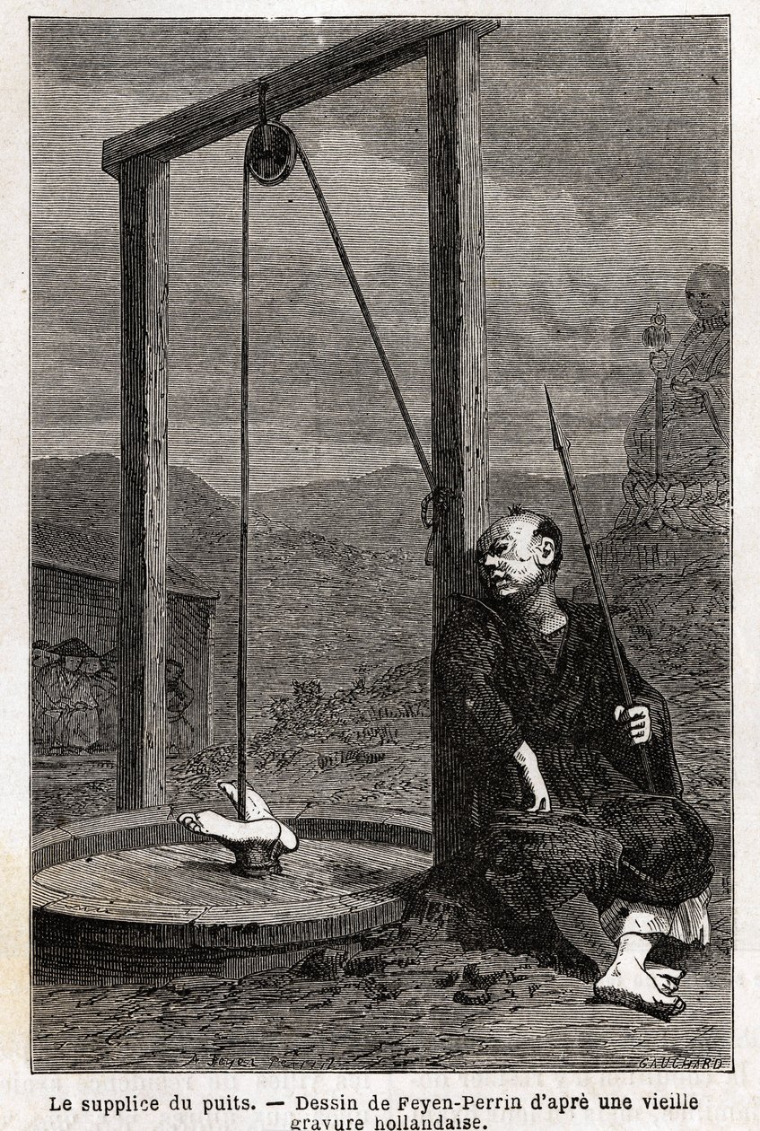 De marteling van de put, het slachtoffer, met het hoofd naar beneden, wordt opgehangen in een waterput, die wordt afgesloten met planken om het volledig donker te maken, de dood treedt pas na ongeveer tien dagen in. Deze marteling werd veel gebruikt tegen  door Unknown artist