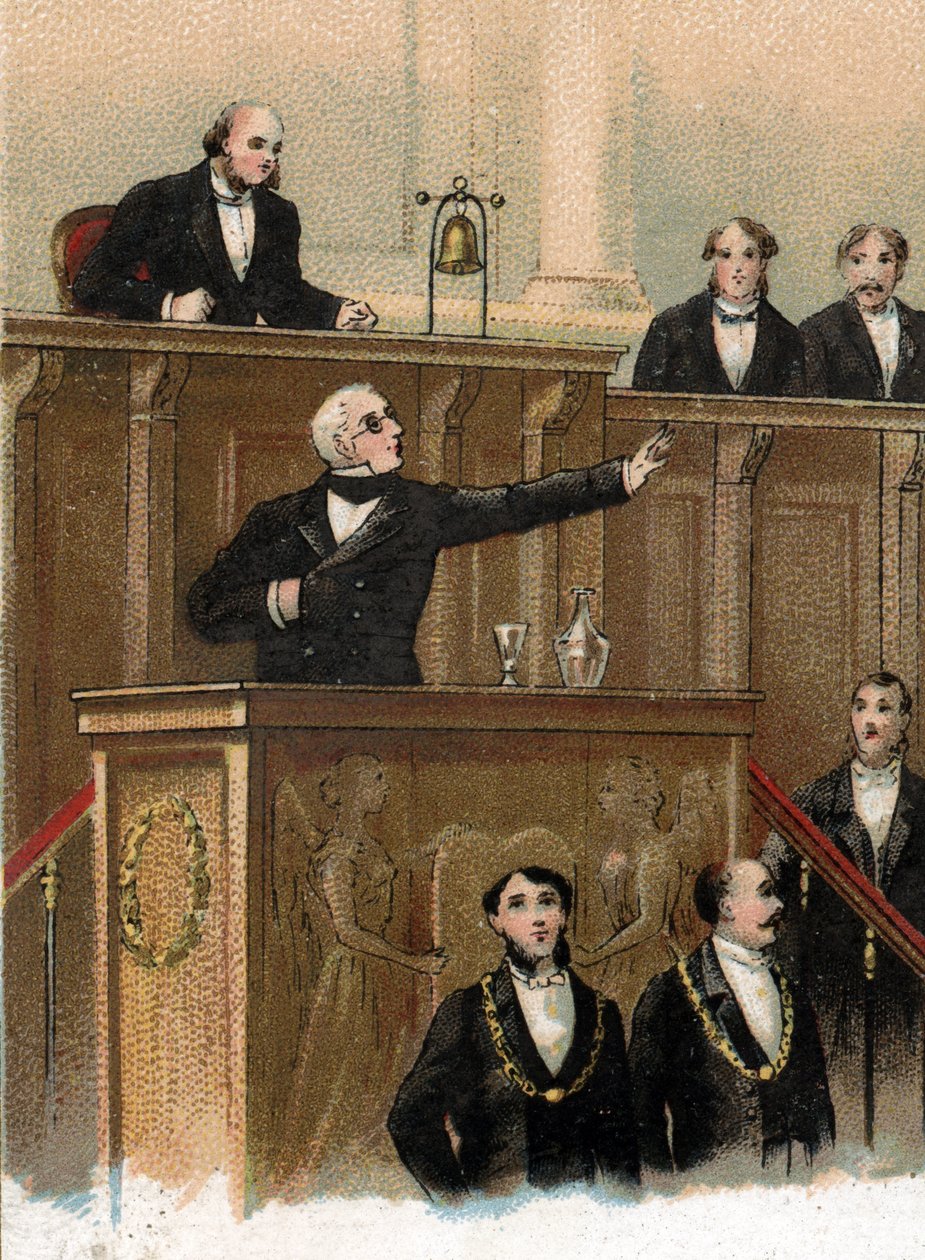 Er is slechts één fout over in het begaan van Adolphe Thiers (1797-1877) aan het wetgevend lichaam die de gebeurtenissen van 1870 voorspelt, 3 mei 1866 door Unknown artist