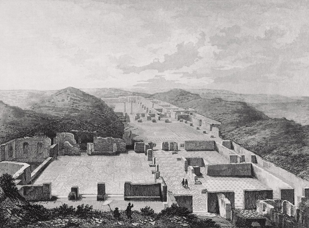 Thermale baden van Ostia Antica, Italië 19e eeuw door Unknown artist