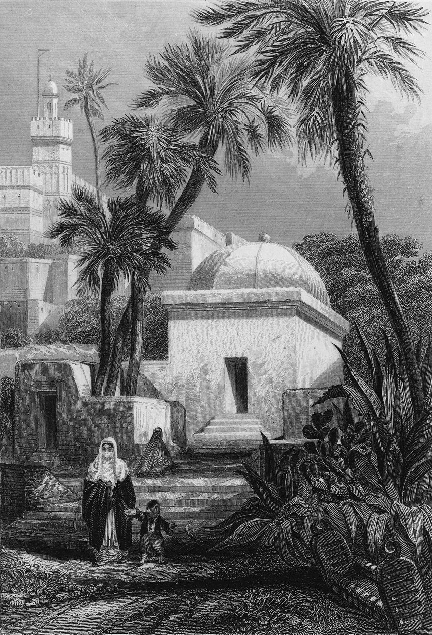 Graven van de Moorse inwoners in een begraafplaats van Algiers in Bab-el-Oued door Unknown artist