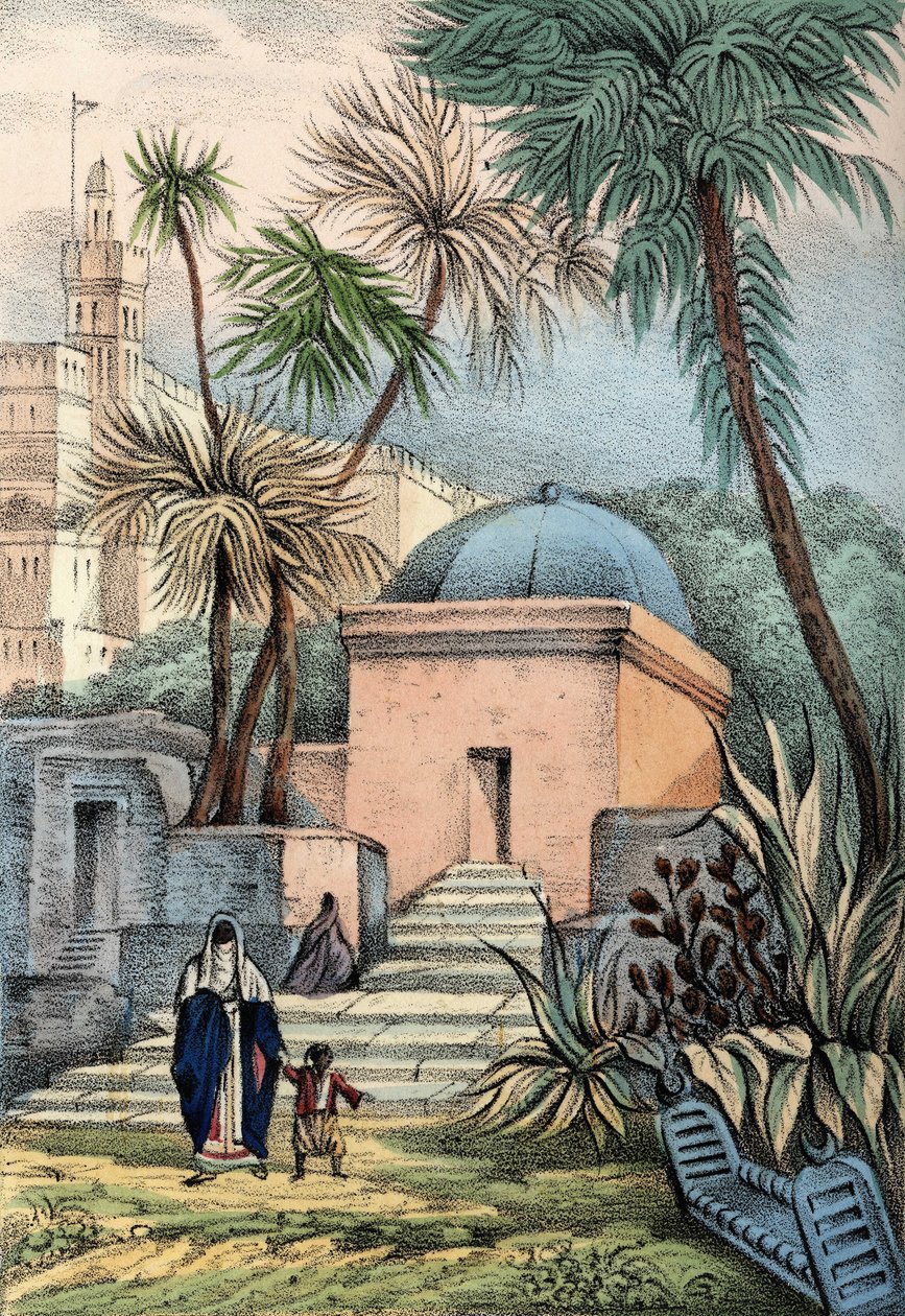 Graven van de Moorse inwoners van Algiers op een begraafplaats van Bab-el-Oued door Unknown artist