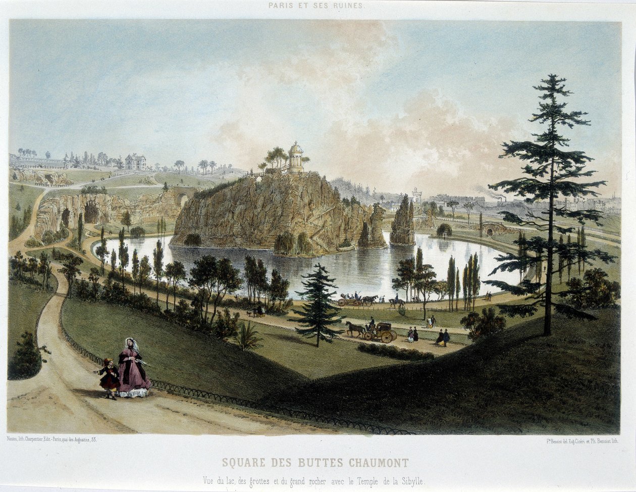 Transformaties van Parijs onder het Tweede Keizerrijk, Haussmann Parijs. De tuin van Buttes Chaumont door Unknown artist