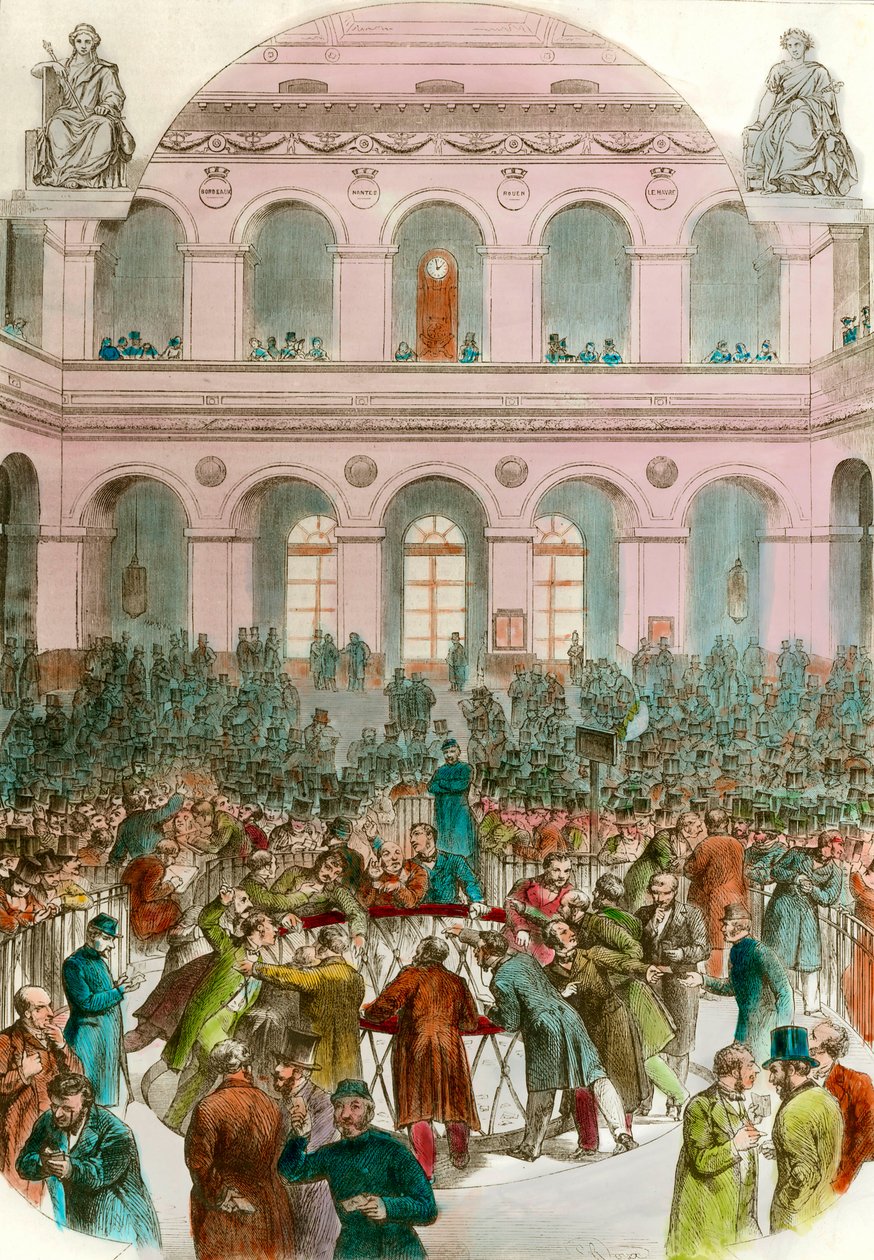 Beurs van Parijs, gravure 1856 door Unknown artist