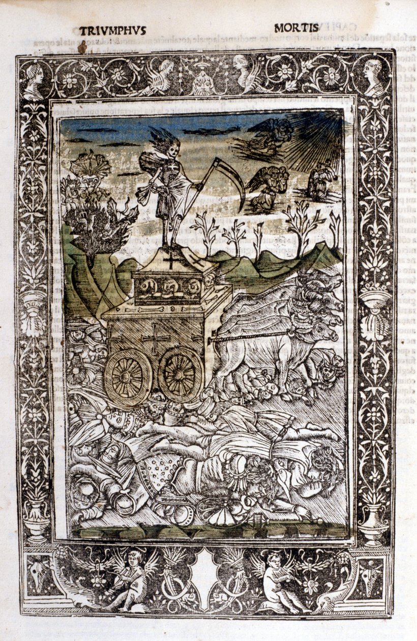 Triomf van de dood van Francesco Petrarca (Petrarca). 15e-eeuws manuscript door Unknown artist