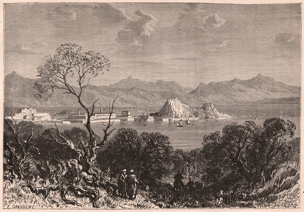 Uitzicht op Corfu in de 19e eeuw door Unknown