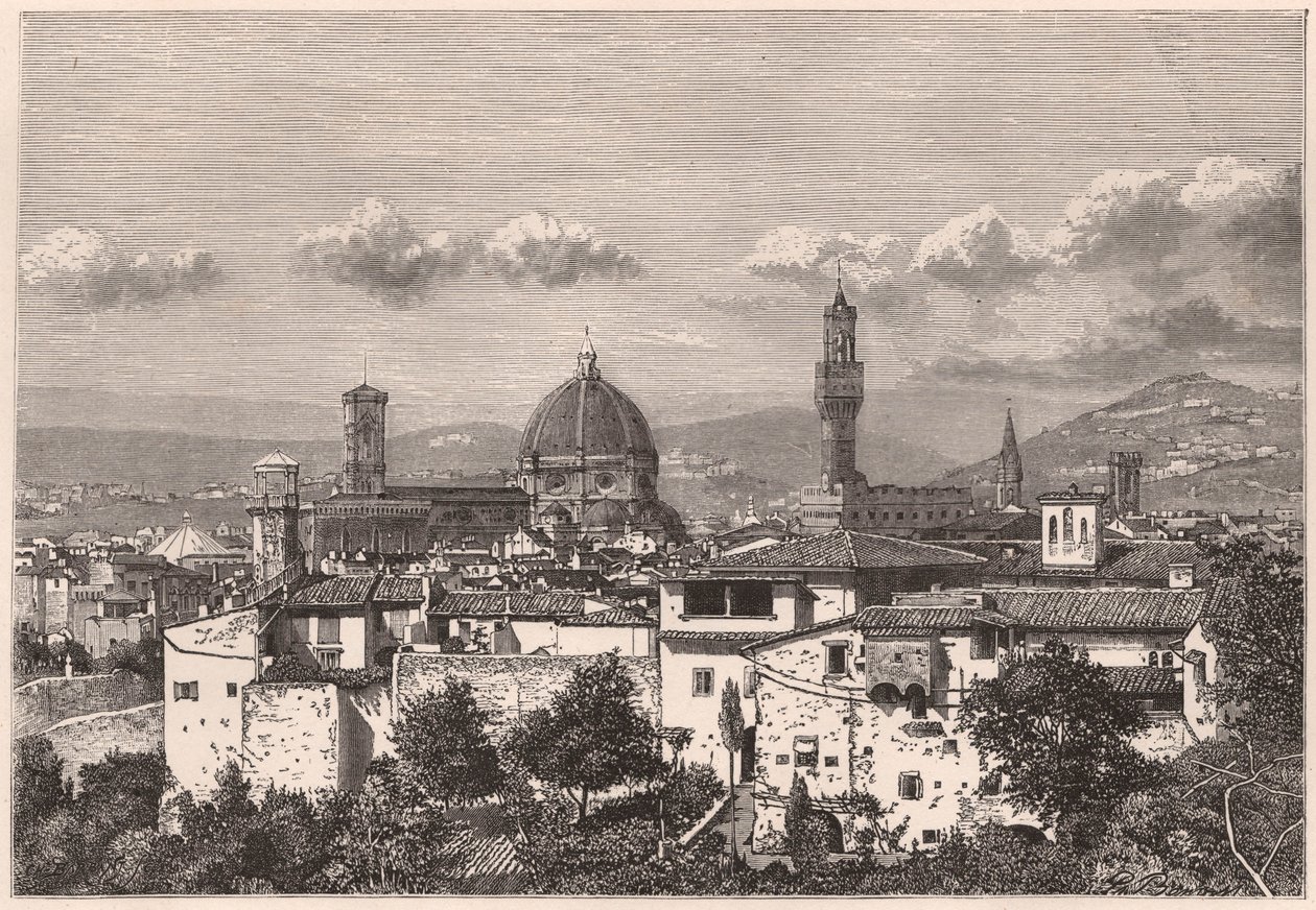 Uitzicht op Florence in de 19e eeuw door Unknown