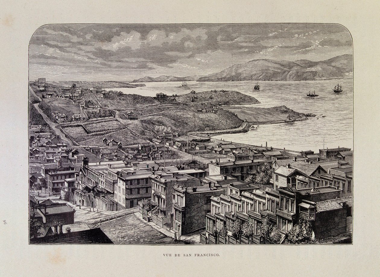 Aanzicht van San Francisco in de 19e eeuw door Unknown artist