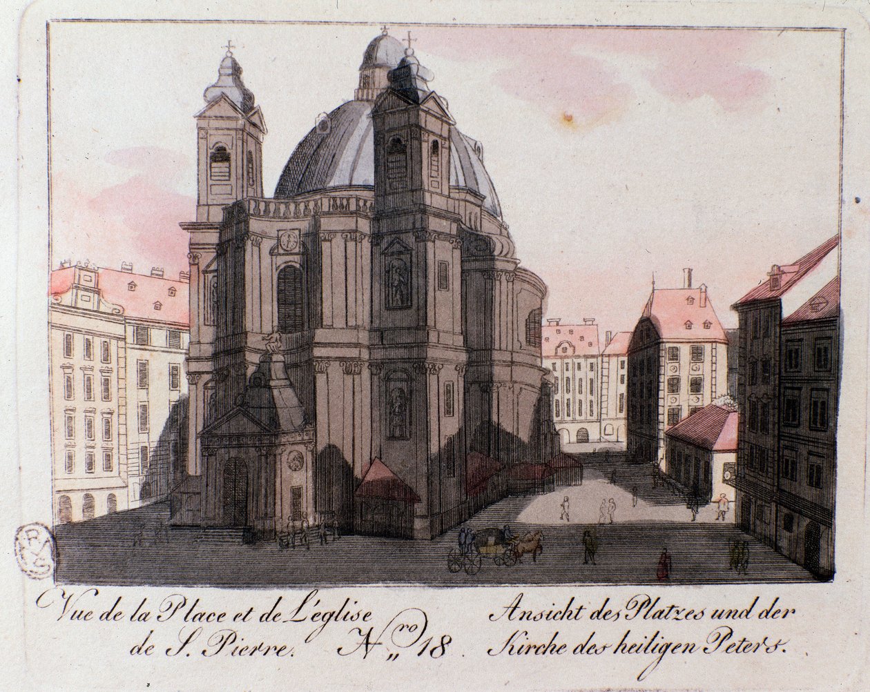 Uitzicht op het St. Pietersplein in Wenen, Oostenrijk door Unknown artist