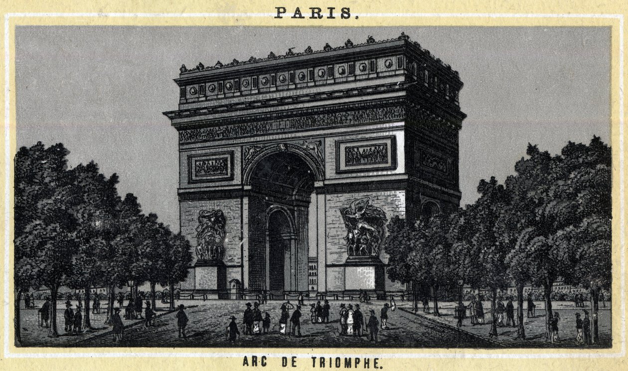 Uitzicht op de Arc de Triomphe in Parijs door Unknown artist