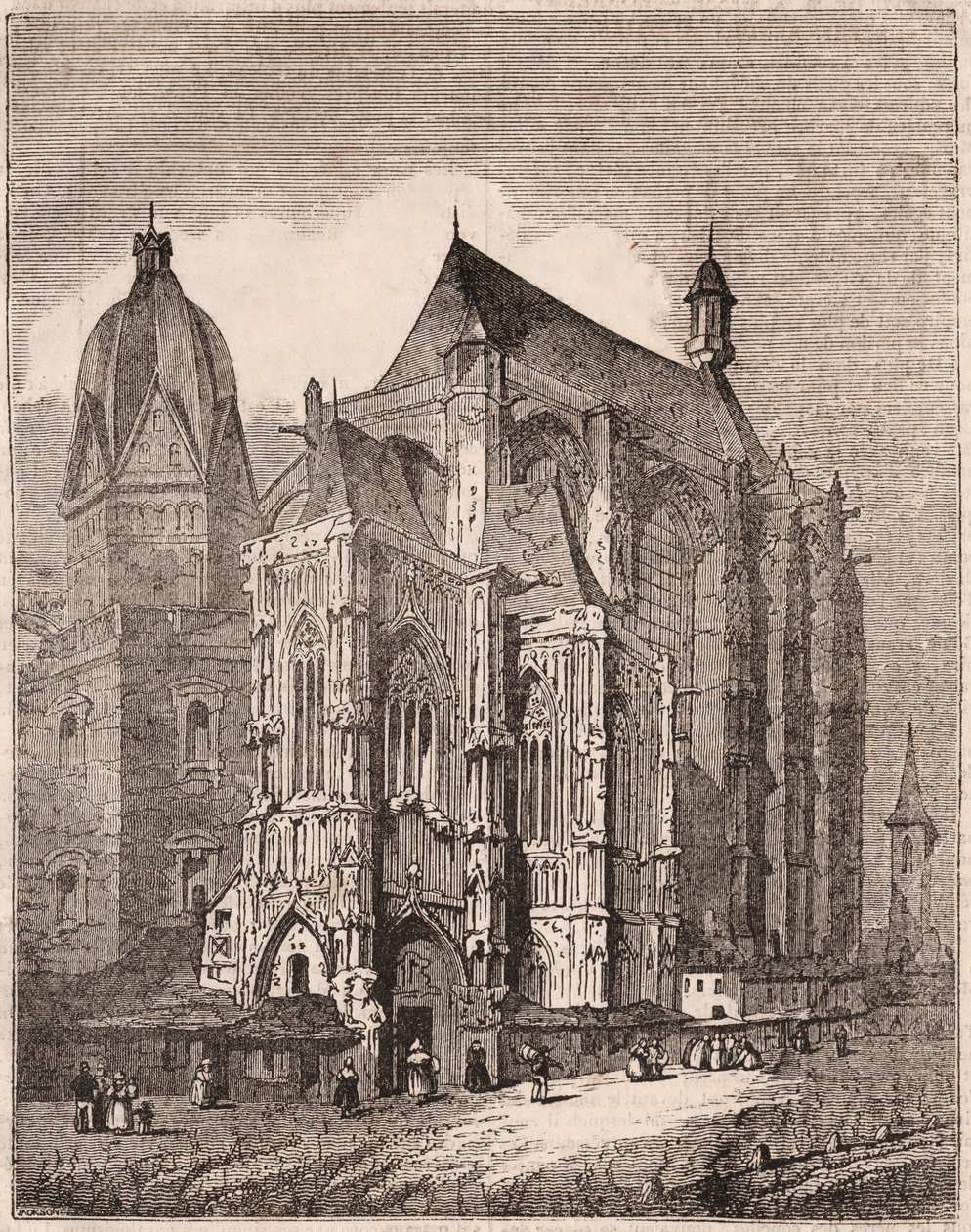 Uitzicht op de kathedraal van Aken, Noordrijn-Westfalen, Duitsland door Unknown