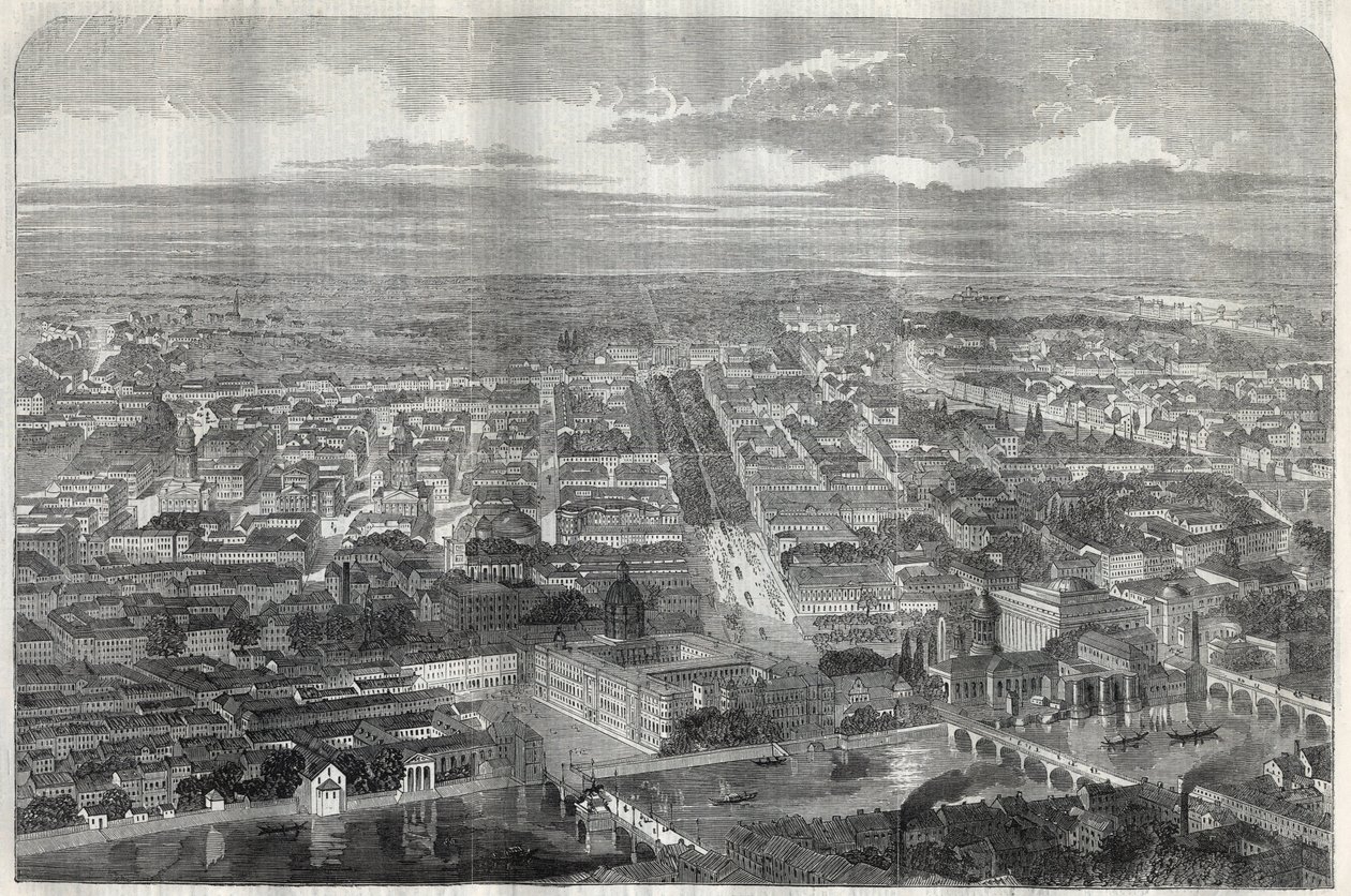 Uitzicht op de stad Berlijn in 1858 door Unknown artist
