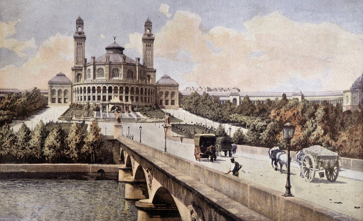 Zicht op het Palais du Trocadero (Parijs) in 1898. door Unknown artist