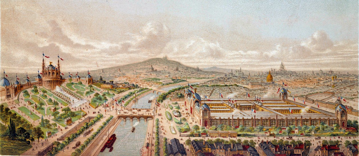 Zicht op de Wereldtentoonstelling in Parijs in 1878 Gravure uit de 19e eeuw Parijs, B.N. door Unknown artist
