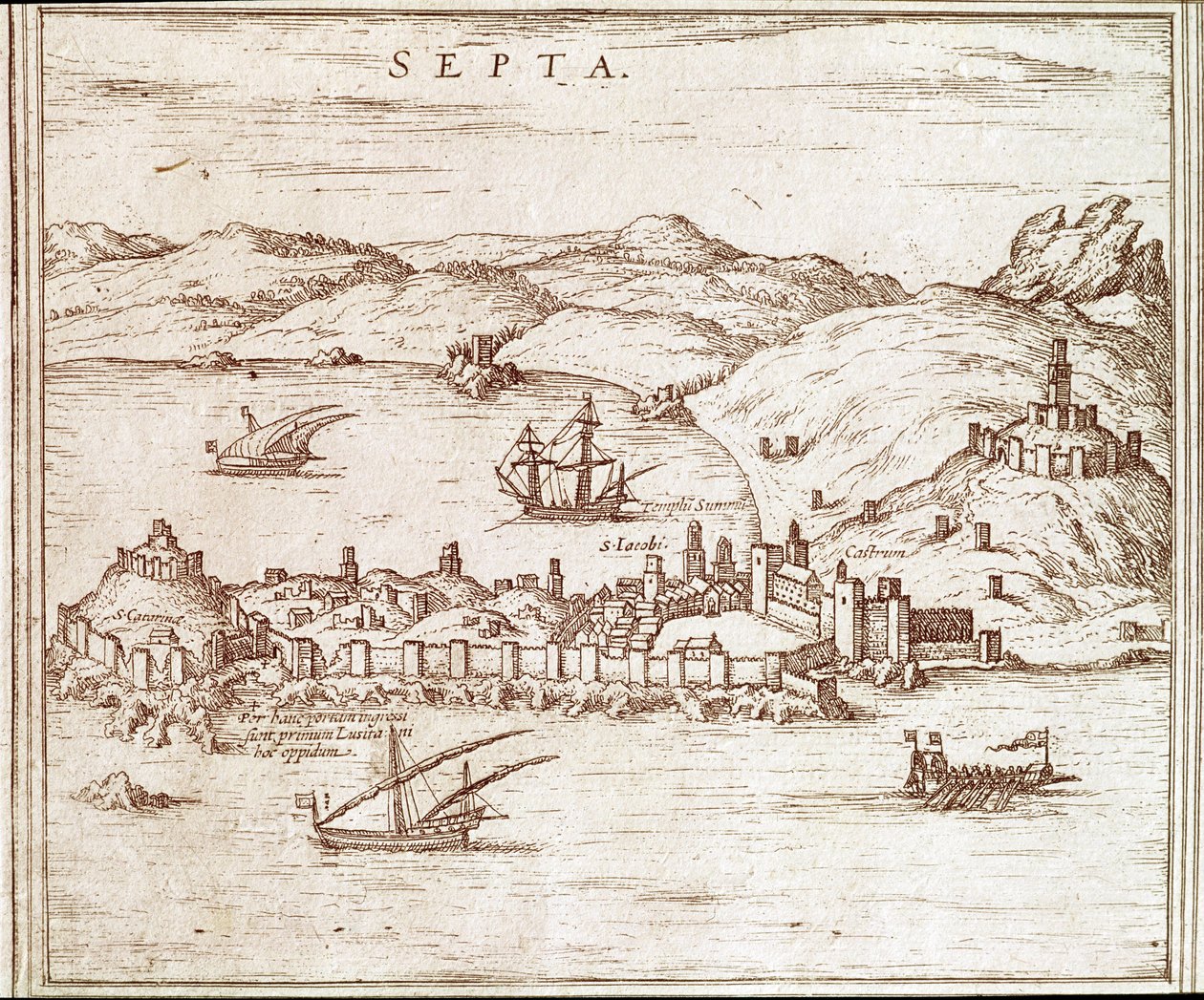 Uitzicht op de stad Ceuta door Unknown artist