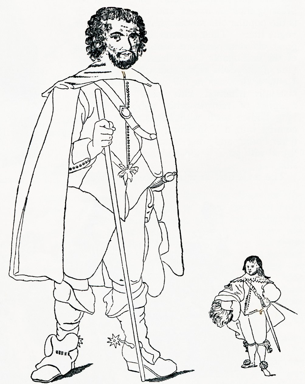 Walter Parsons en Sir Jeffrey Hudson, uit The Strand Magazine gepubliceerd in 1894. door Unknown artist