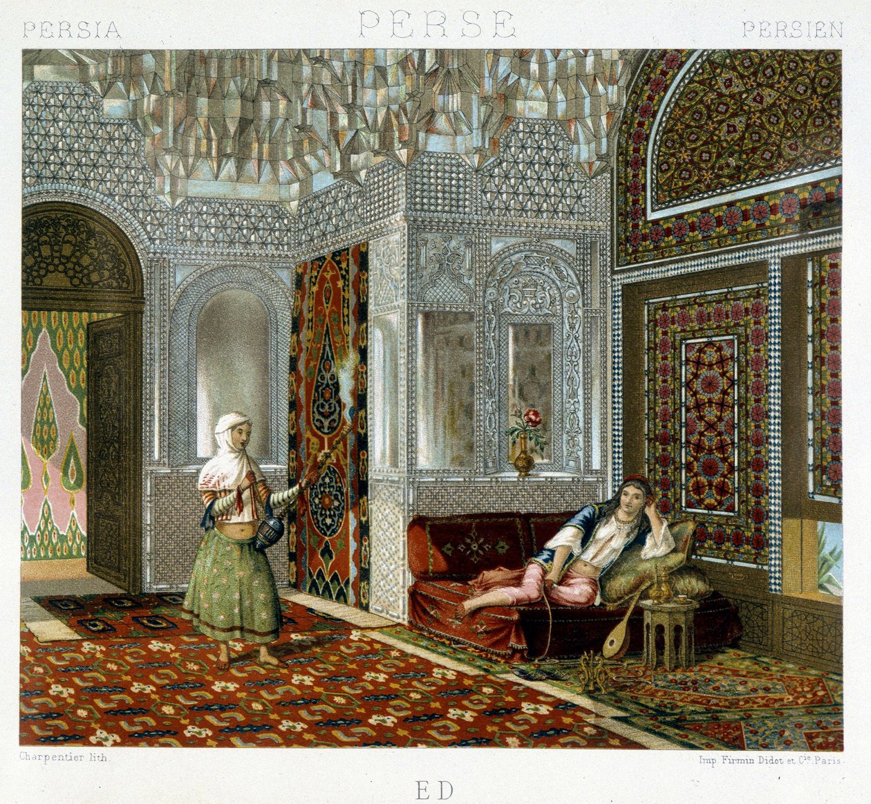 Vrouwen in een woonkamer in Perzië - in 