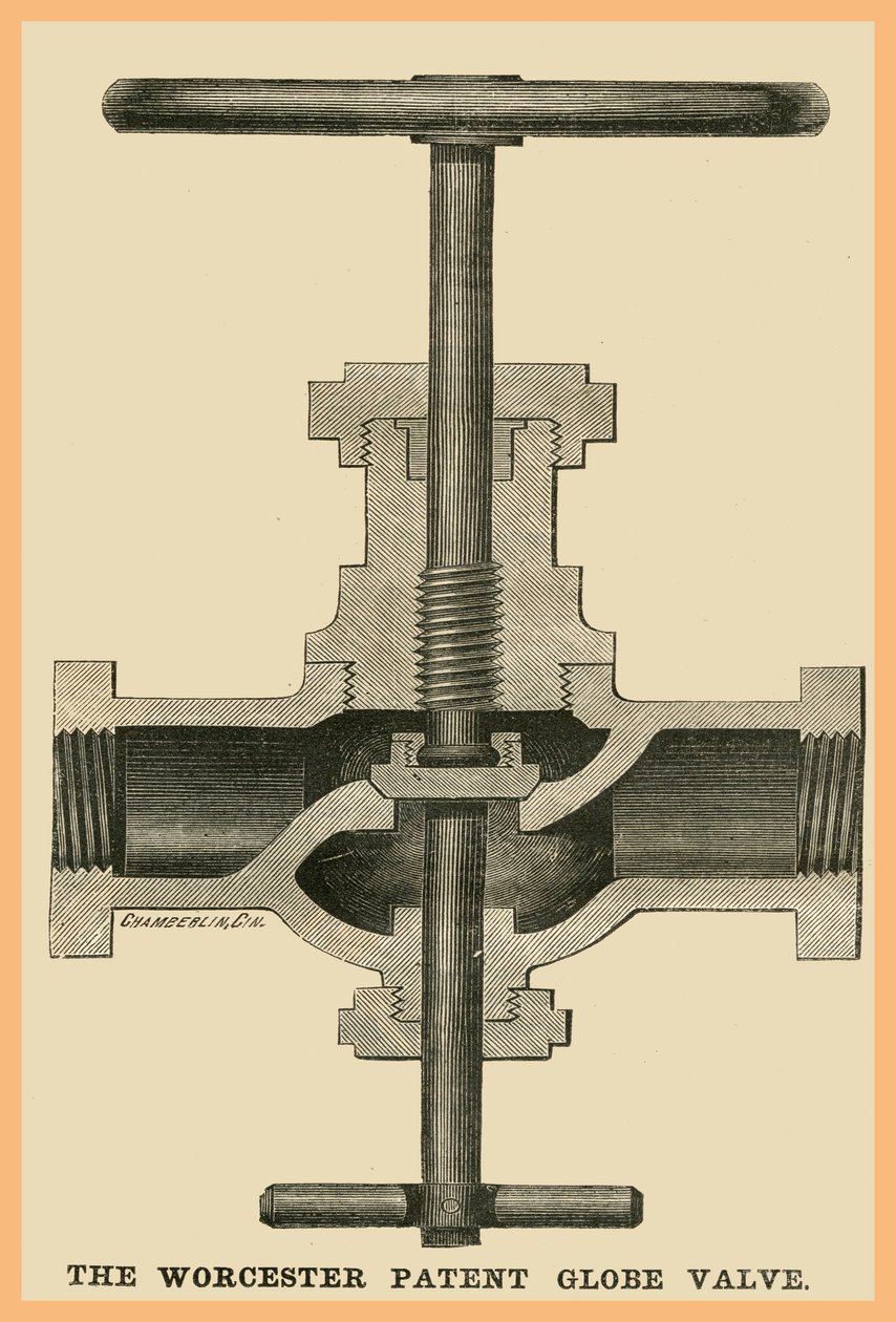 Worcestor Patent Globe Valve door Unknown Artist