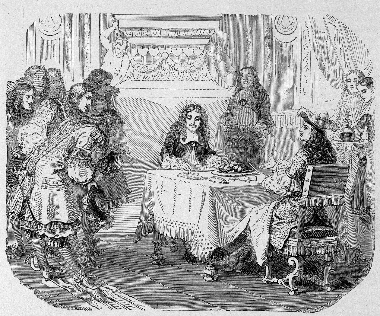 U ziet mij, heren, zei de koning, bezig met eten Molière: Lodewijk XIV en Molière aan tafel - in 