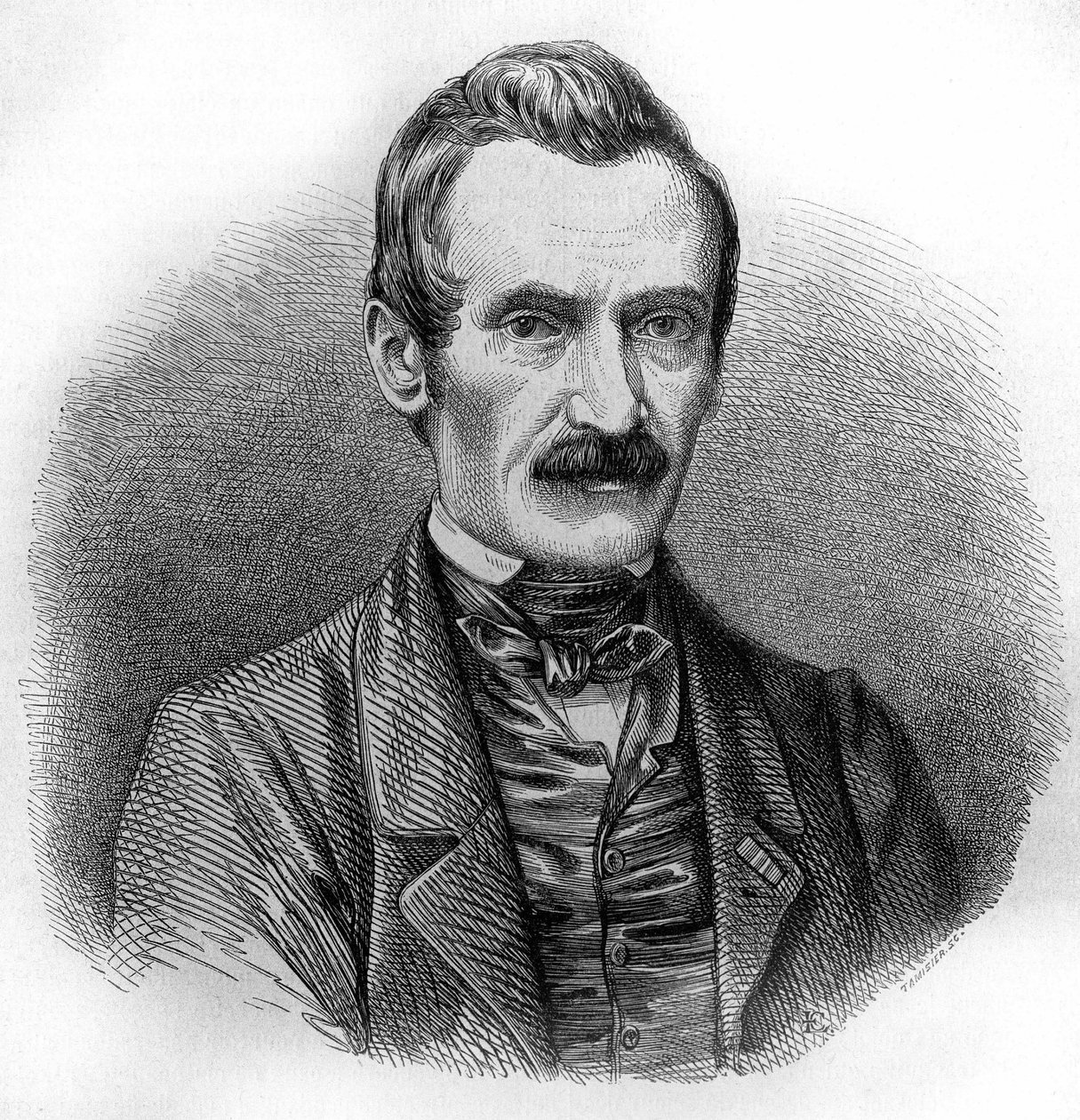 Portret van Alexandre Calame. Zwitserse schilder en graveur (Vevey) door Unknown artist