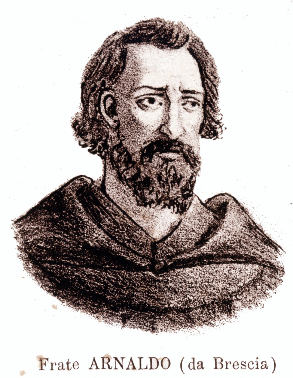 Portret van Arnaud de Brescia (Arnaldo da Brescia) (1090 - 1155), Italiaanse politieke en religieuze hervormer. door Unknown artist