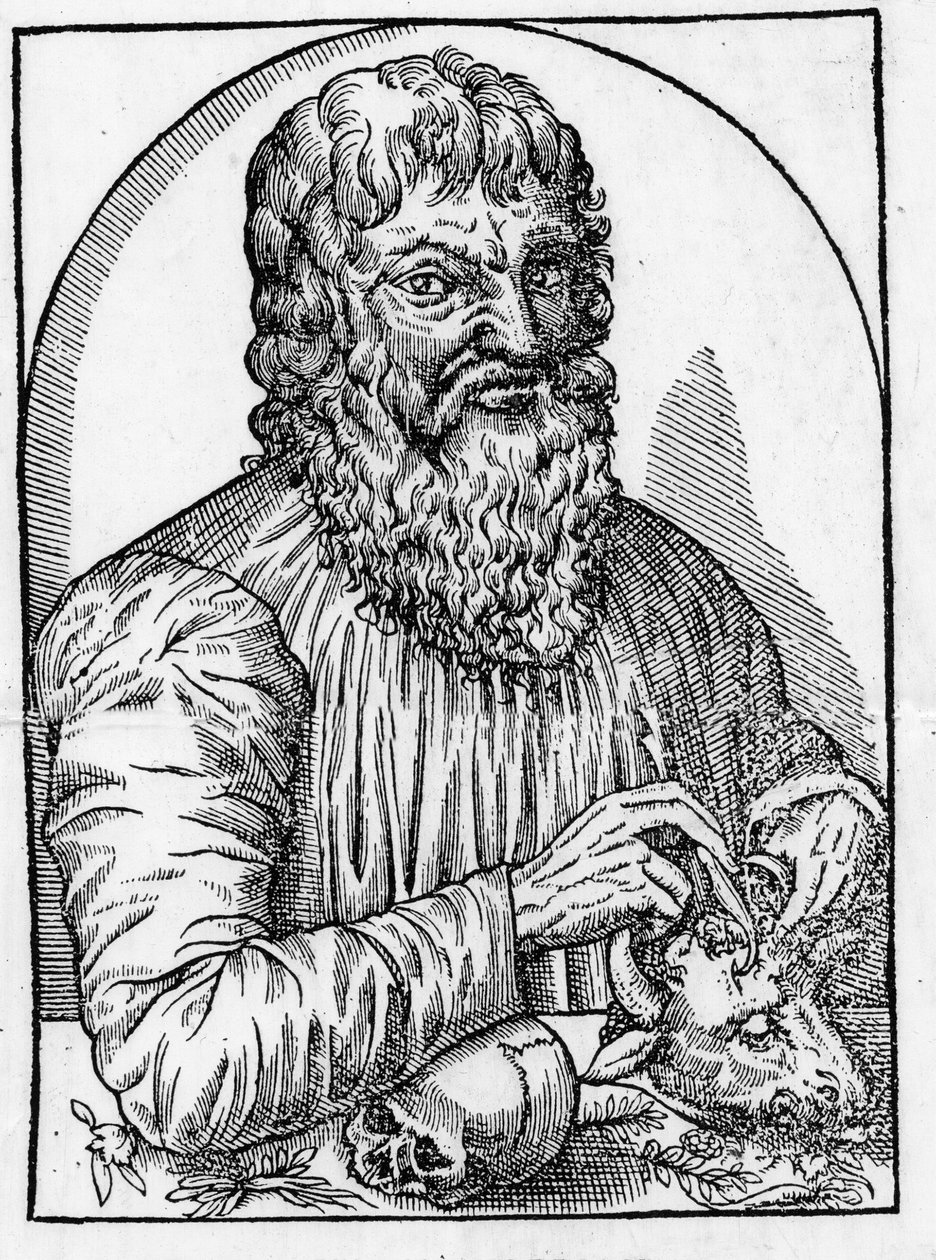 Portret van Hippocrates (460- rond 377 v.Chr.), Griekse arts. door Unknown artist