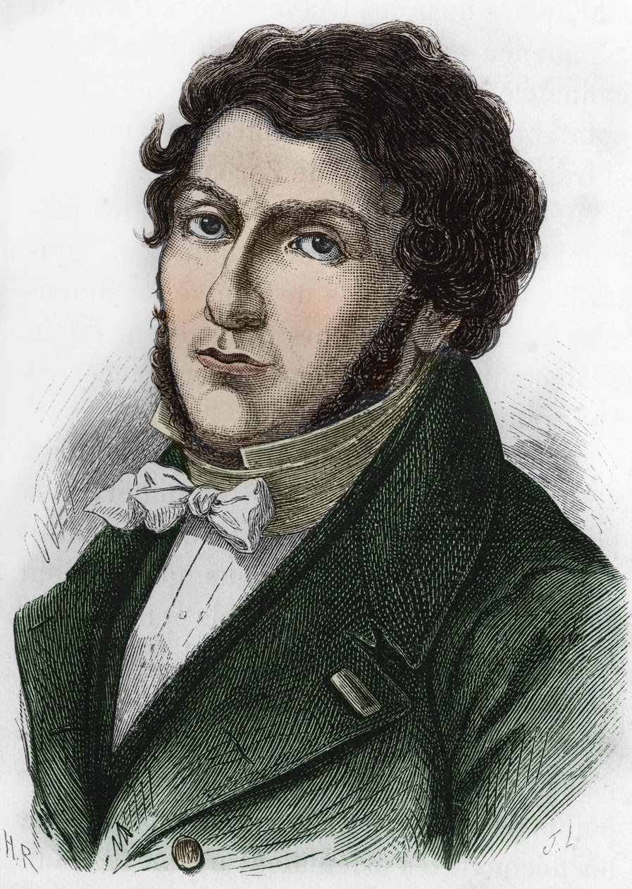Portret van Jean François Champollion, genaamd Champollion de Jonge, Franse egyptoloog (1790 tot 1832). door Unknown artist