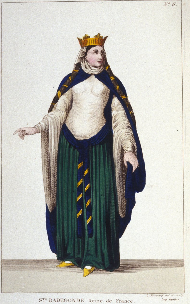 Portret van Sint Radegonde (ca. 520-587), koningin van de Franken, vrouw van Clotaire (Clothaire) I door Unknown artist