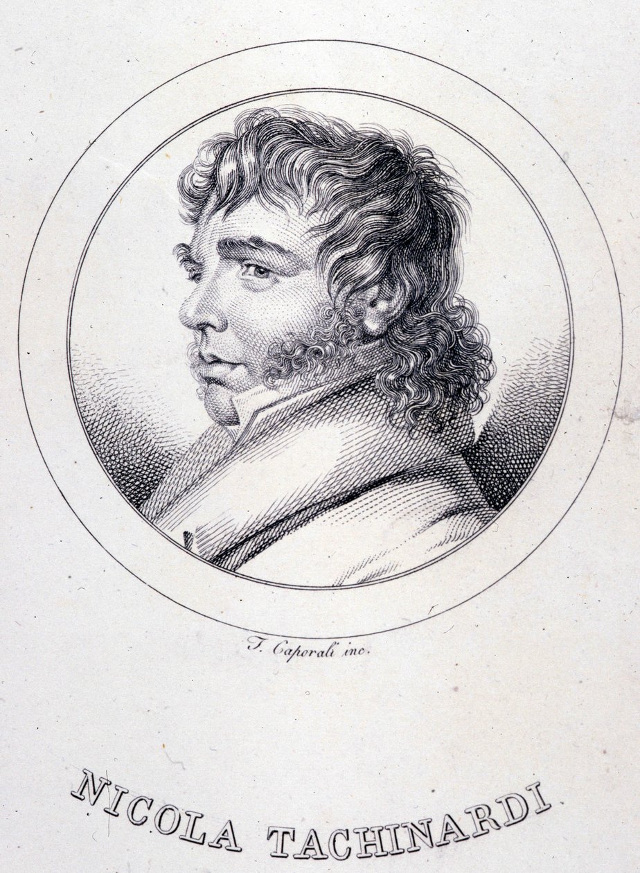 Portret van de Italiaanse tenor Tachinardi (Nicola Tacchinardi) (Livorno) door Unknown artist