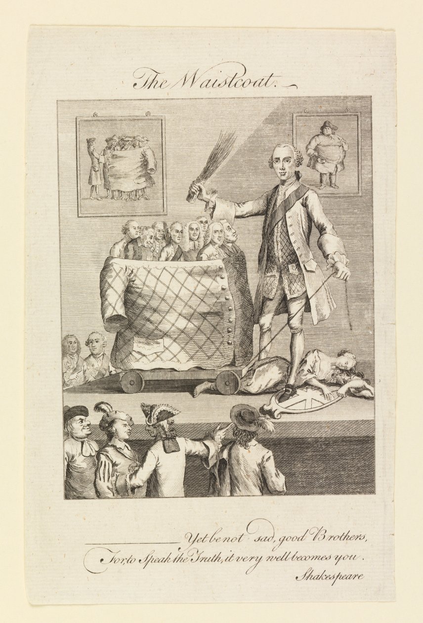 Het vest (karikatuur op de mode van vesten) door Unknown, English