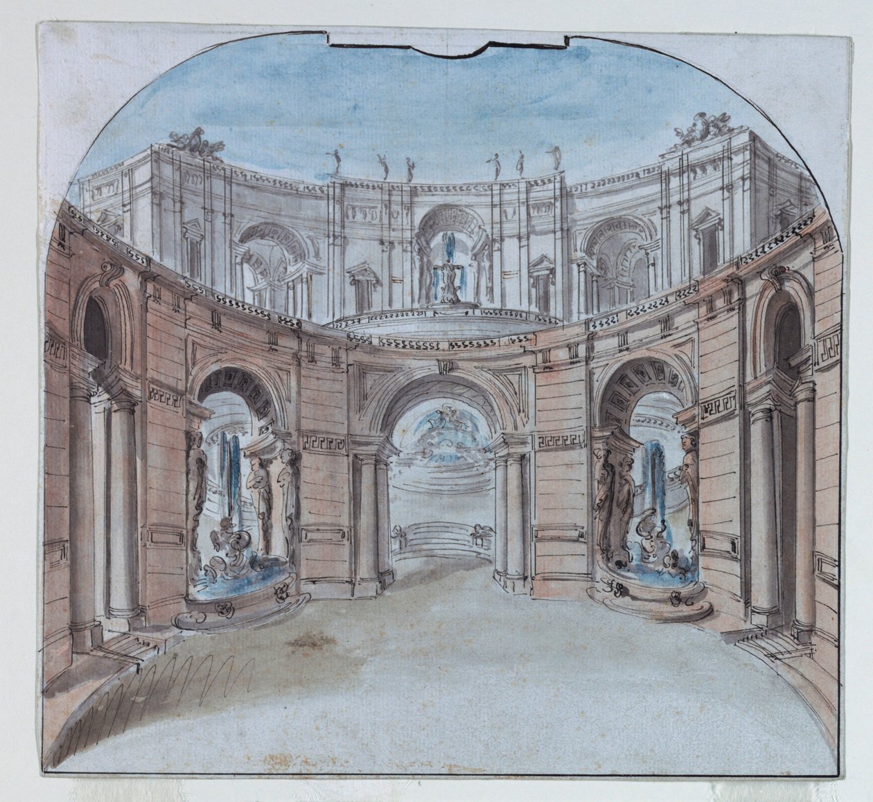 Toneelontwerp: Paleisarchitectuur door Unknown, Italian