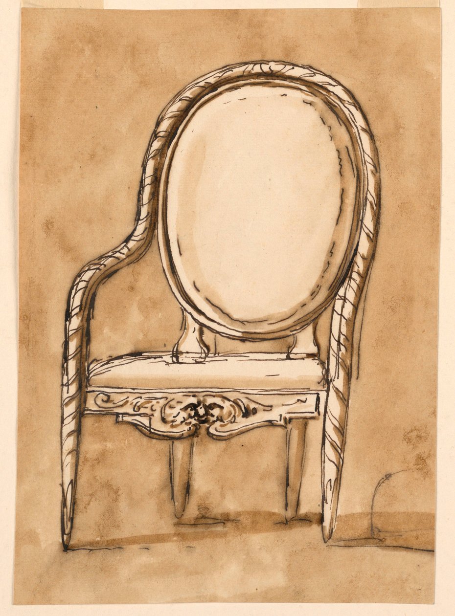 Tekening, Stoel, 1780-1790 door Unknown artistUnknown artist