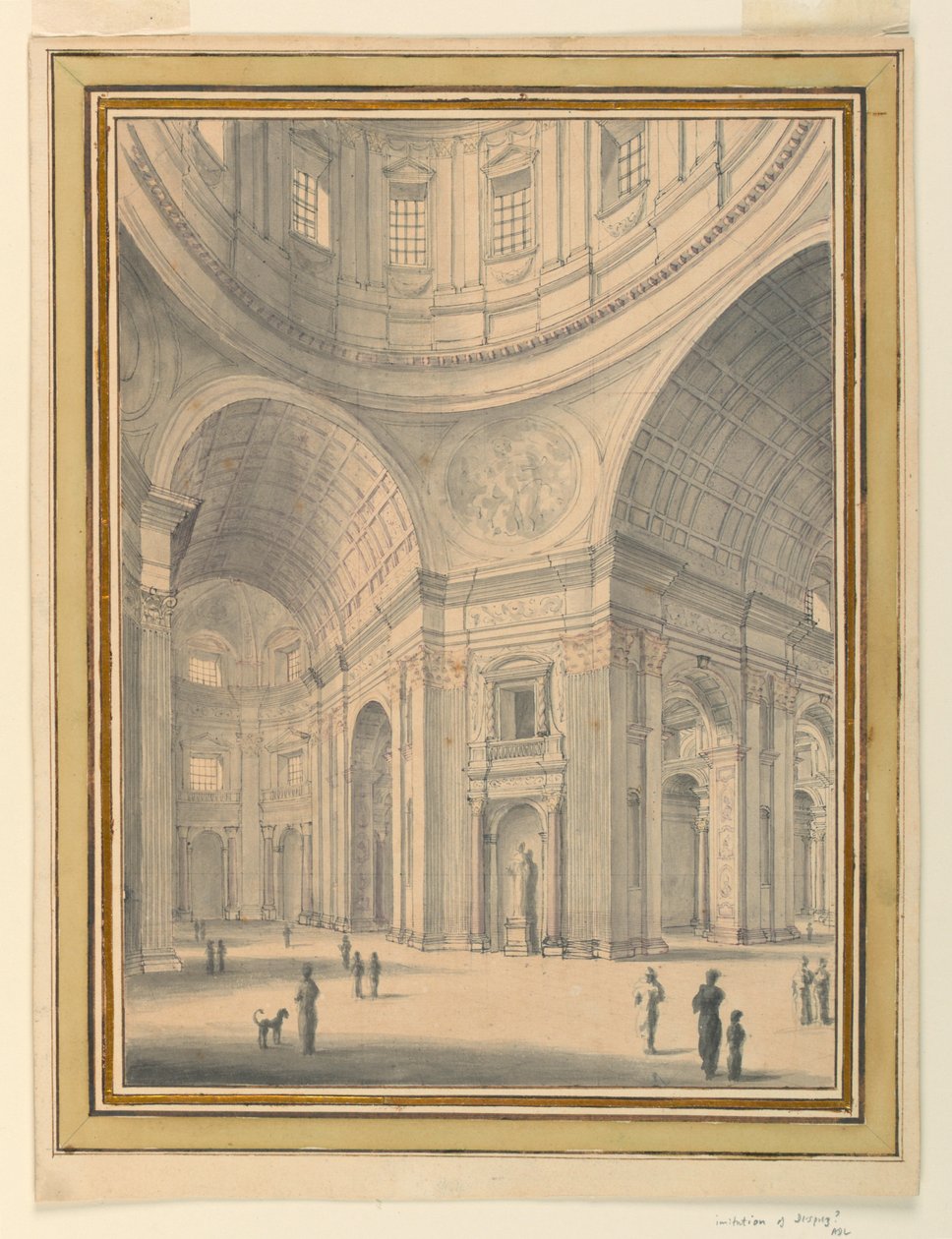 Tekening, Kerkinterieur, ca. 1770 door Unknown artistUnknown artist