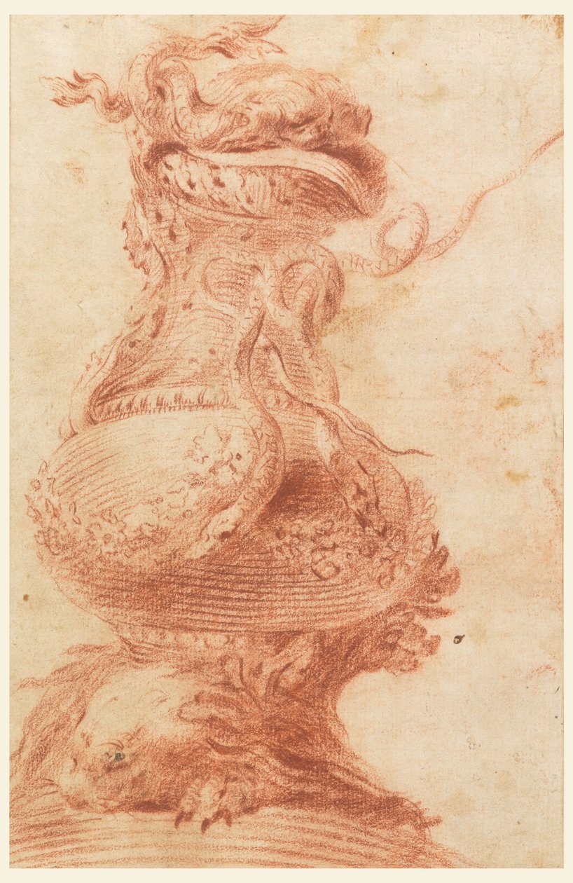 Tekening, decoratieve vaas, 1725-50 door Unknown artistUnknown artist