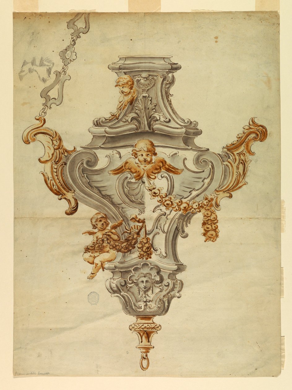 Tekening, Ontwerp voor een wierookvat, vroeg 18e eeuw door Unknown artistUnknown artist