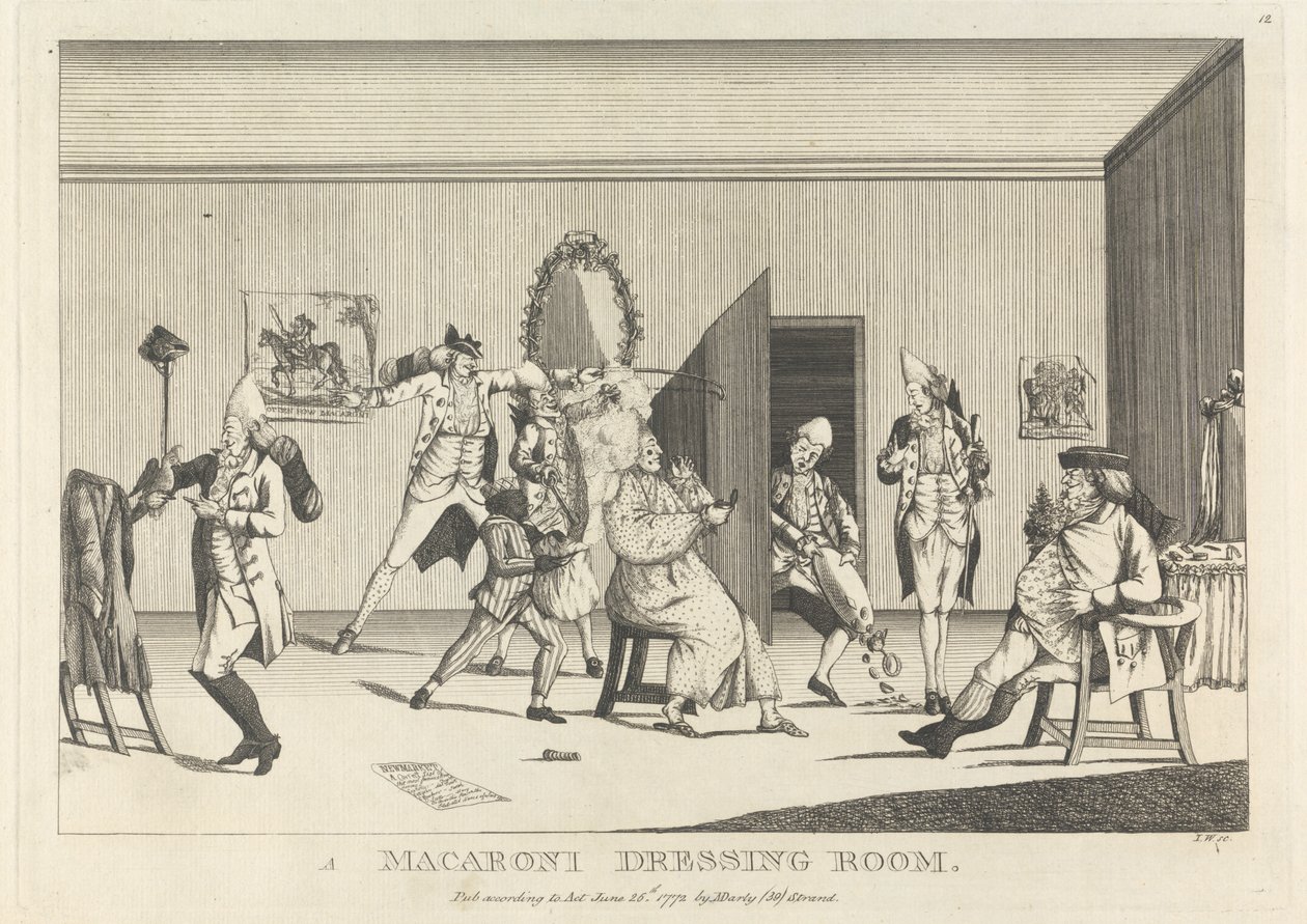 Een macaroni kleedkamer door Unknown artist
