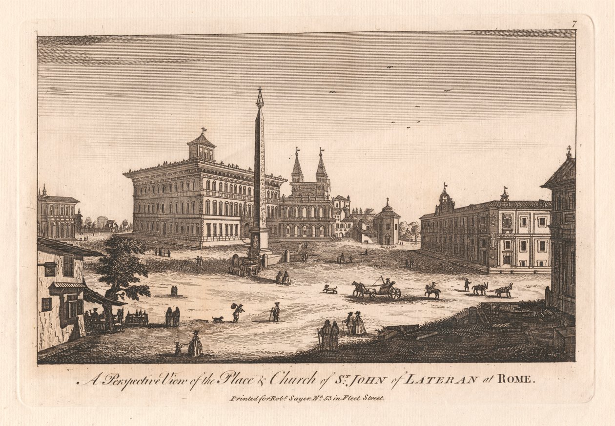 Een perspectief van de plaats en kerk van St. Jan van Lateranen in Rome door Unknown artist