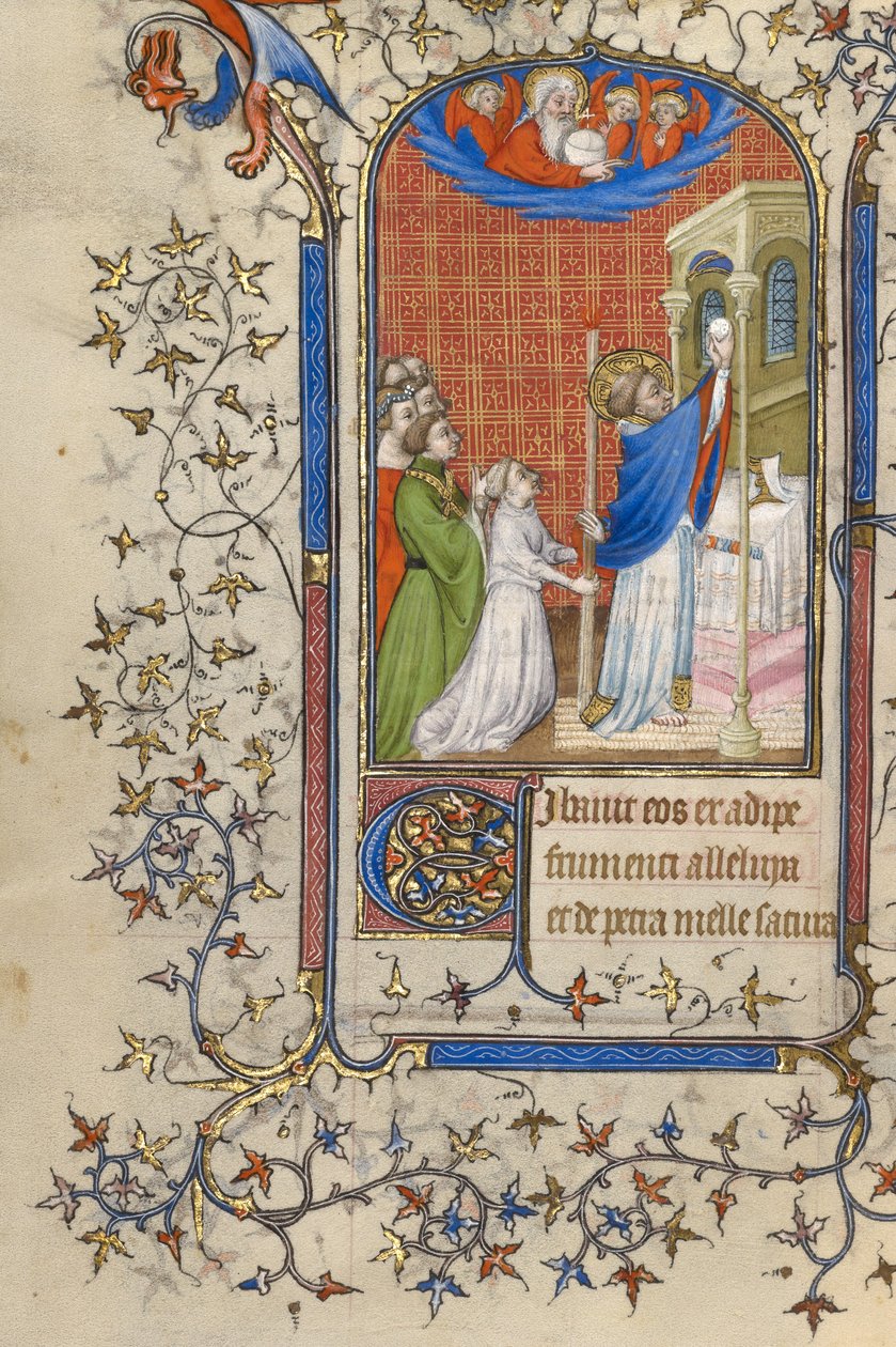 Een priester die de mis opdraagt tussen de gelovigen door Unknown artist