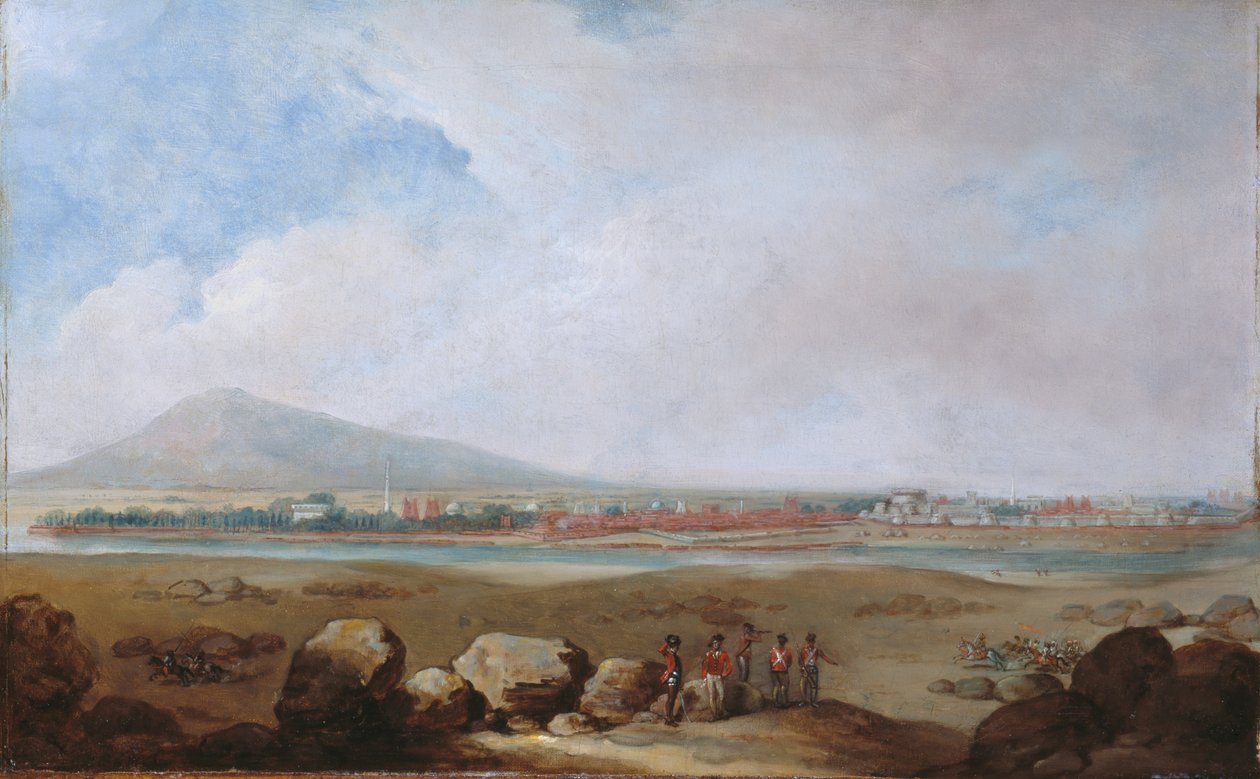 Een uitzicht op Seringapatam, circa 1791 door Unknown artist
