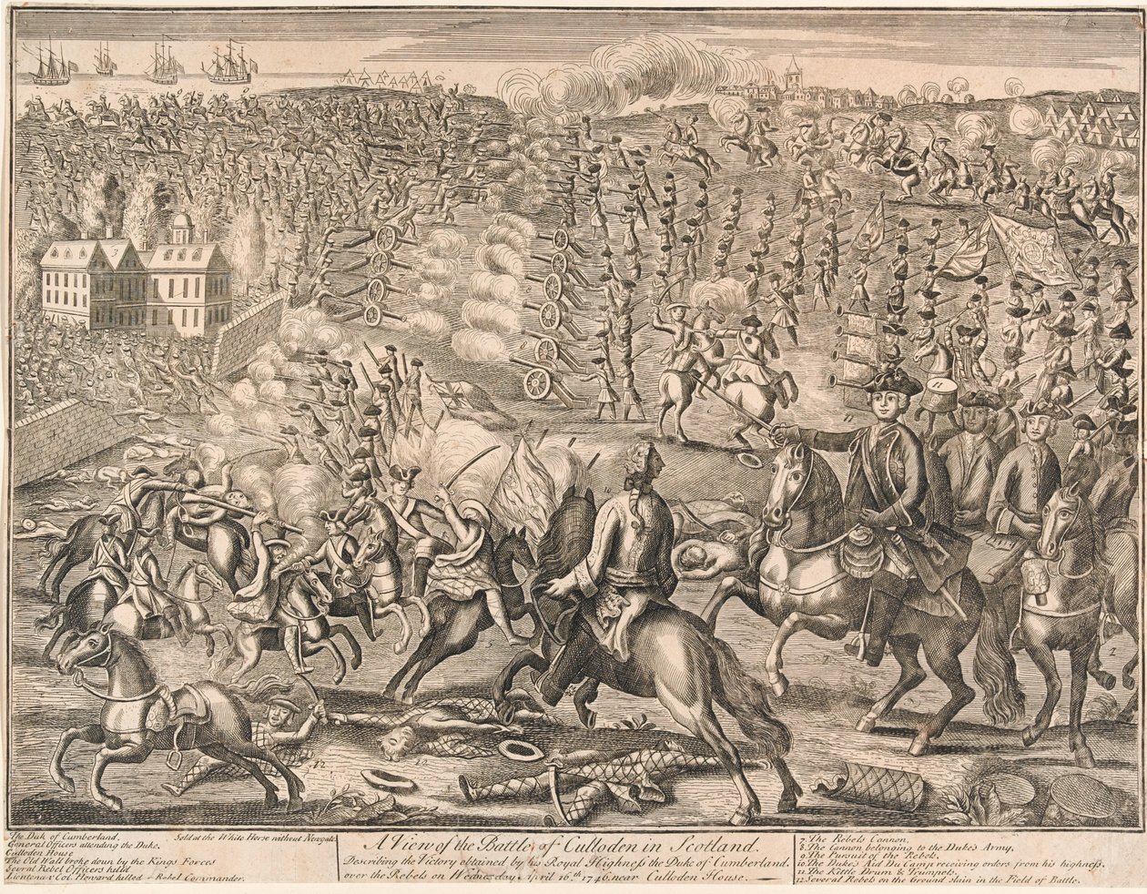 Een uitzicht op de Slag bij Culloden in Schotland, 1746 door Unknown