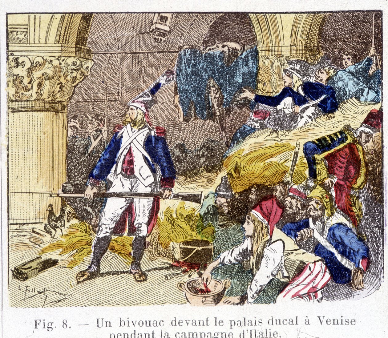 Een bivak voor het hertogelijk paleis in Venetië tijdens de Italiaanse campagne door Unknown artist