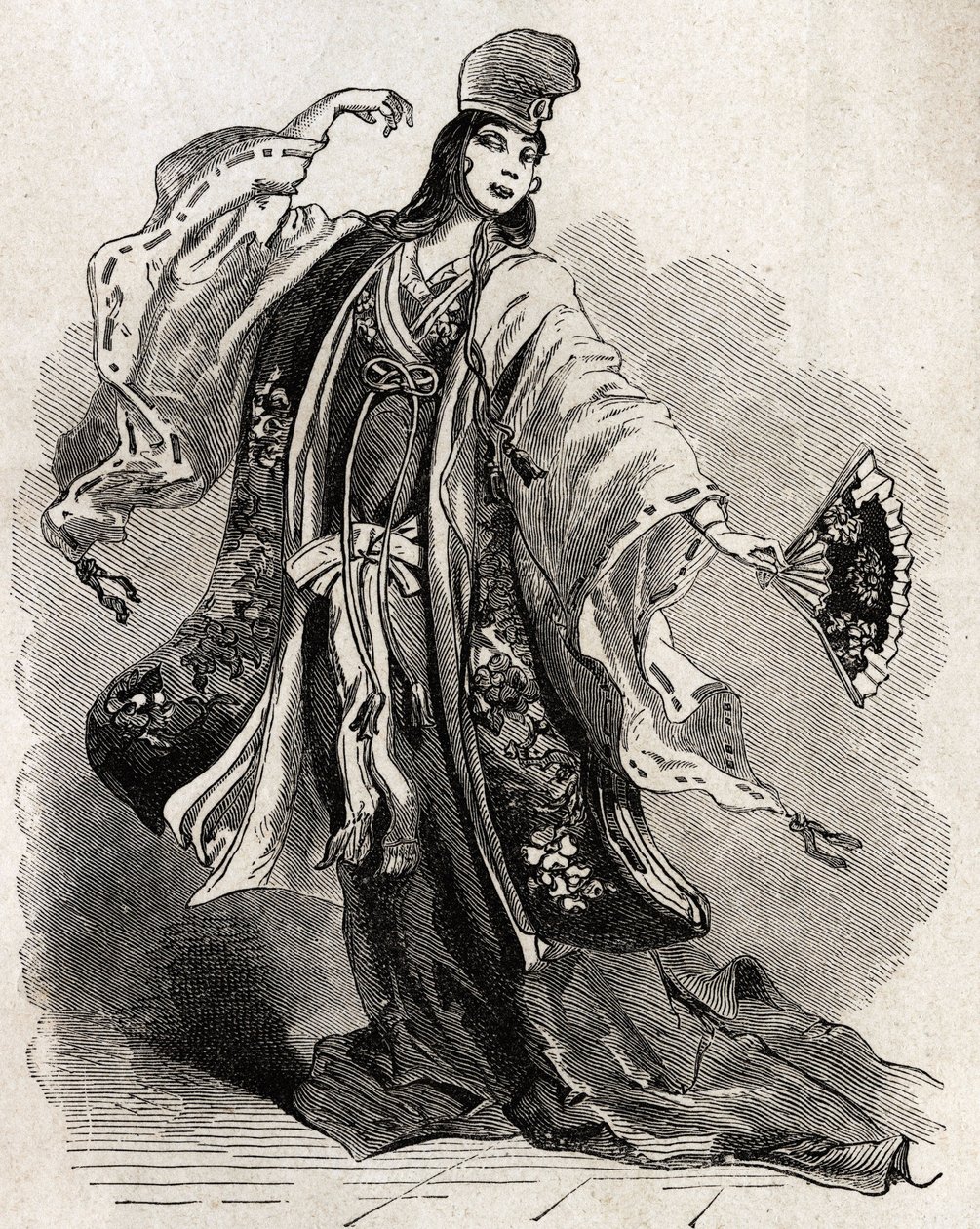 Een danser aan het hof van Kamakura, een stad die shogun Minamoto no Yorimoto (1147-1199) koos als hoofdstad op een moment dat zijn politieke macht die van Mikado (de keizer van Japan) overtrof, waardoor een nieuw politiek, economisch en artistiek centrum  door Unknown artist