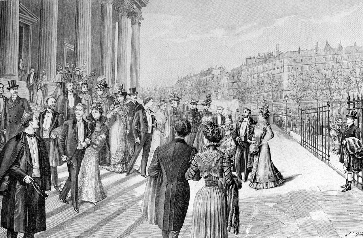 Een groot huwelijk in de Madeleine in Parijs. door Unknown artist