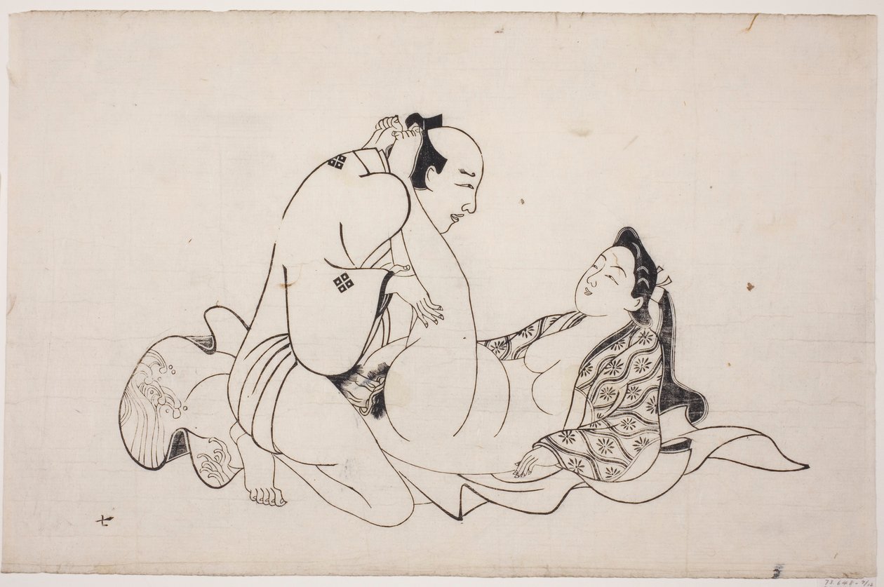 Een blad uit een shunga-album door Unknown artist